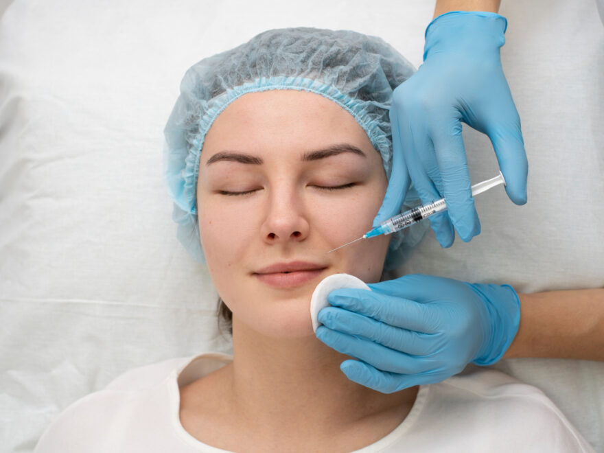 Injecting Botox for face wrinkles