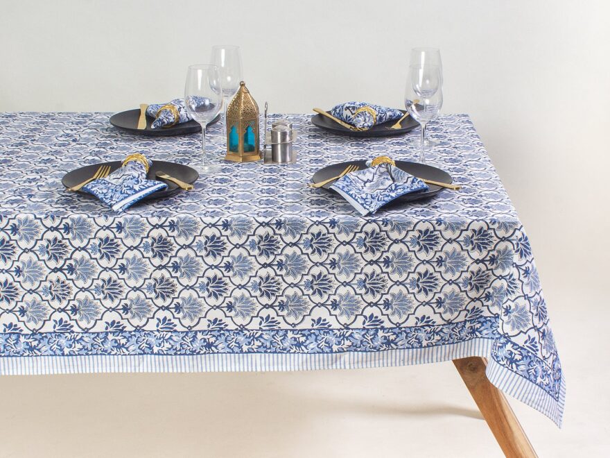 Embrace the Art of Dining: Hand-Blocked Table Covers & Napkins